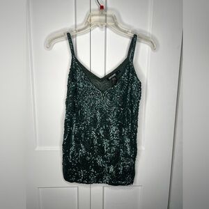 DKNY Dark Green Sequin Camisole NWT Women’s Size Small